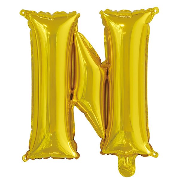 Gold "N" Letter Foil Balloon (35cm) - The Party Marketplace