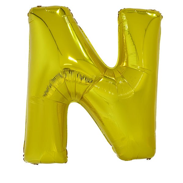 Gold "N" Letter Foil Balloon (86cm) - The Party Marketplace