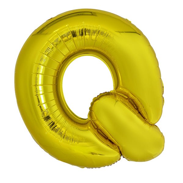 Gold "Q" Letter Foil Balloon (86cm) - The Party Marketplace