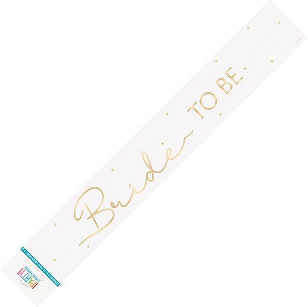Gold Script "Bride To Be" Foil Banner - 2.74m - The Party Marketplace