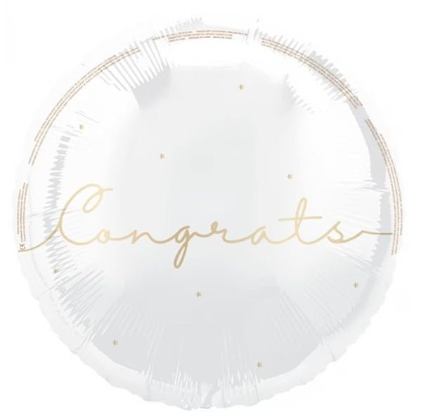 Gold Script "Congrats" Foil Balloon 45cm - The Party Marketplace