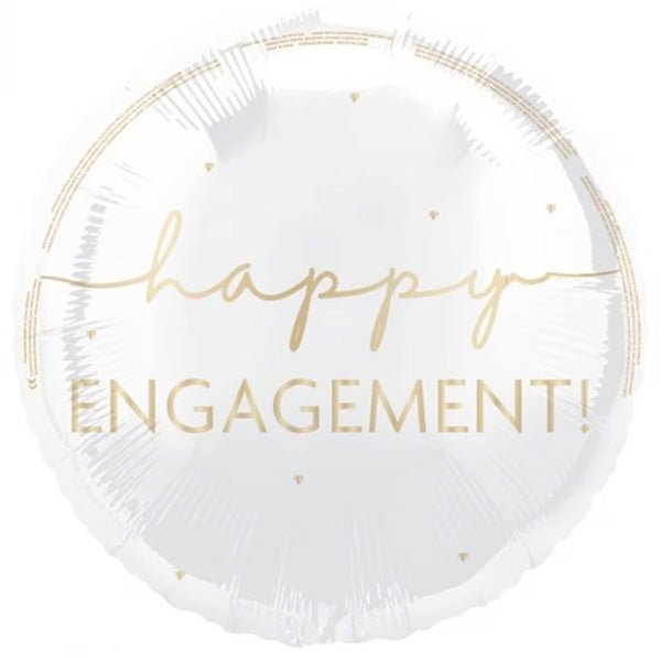 Gold Script "Happy Engagement" Foil Balloon 45cm - The Party Marketplace