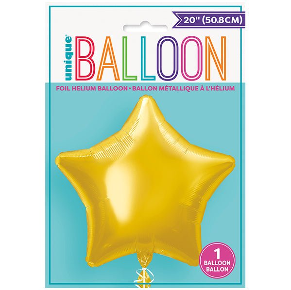 Gold Star Foil Balloon 50cm - The Party Marketplace