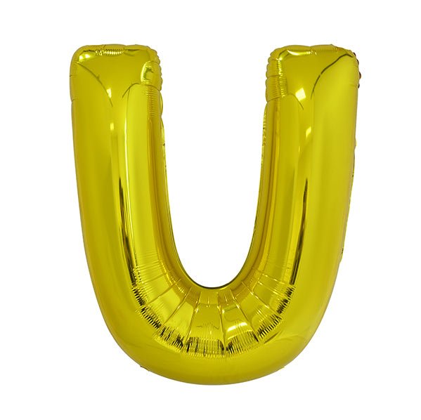 Gold "U" Letter Foil Balloon (86cm) - The Party Marketplace