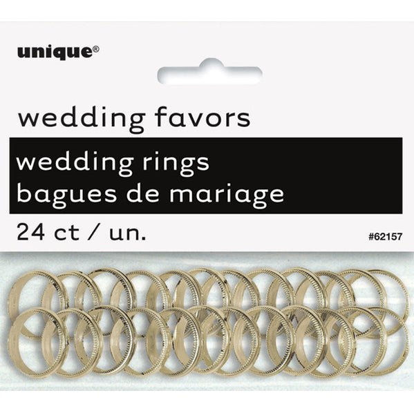 Gold Wedding Rings (Pack of 24) - The Party Marketplace
