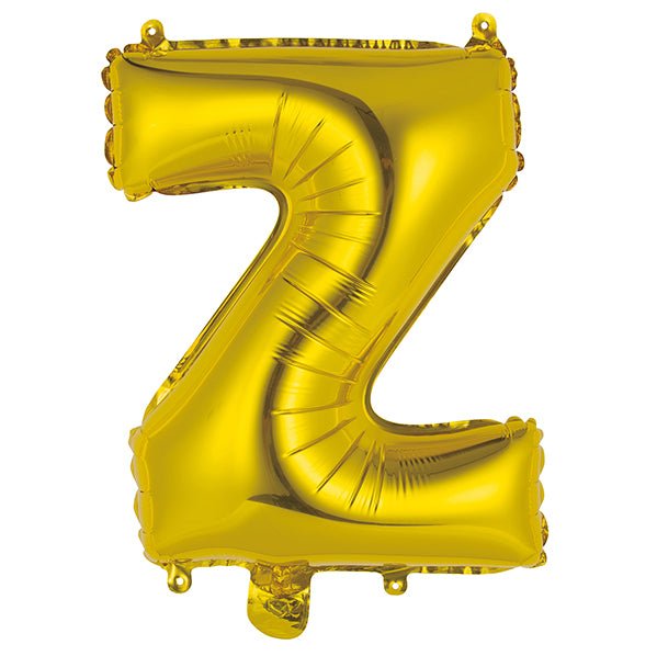 Gold "Z" Letter Foil Balloon (35cm) - The Party Marketplace