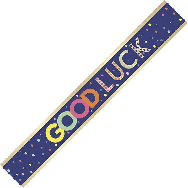 "Good Luck" Foil Banner - 2.74m - The Party Marketplace