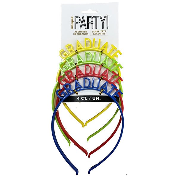 Graduate Headbands - Assorted Colours (Pack of 4) - The Party Marketplace