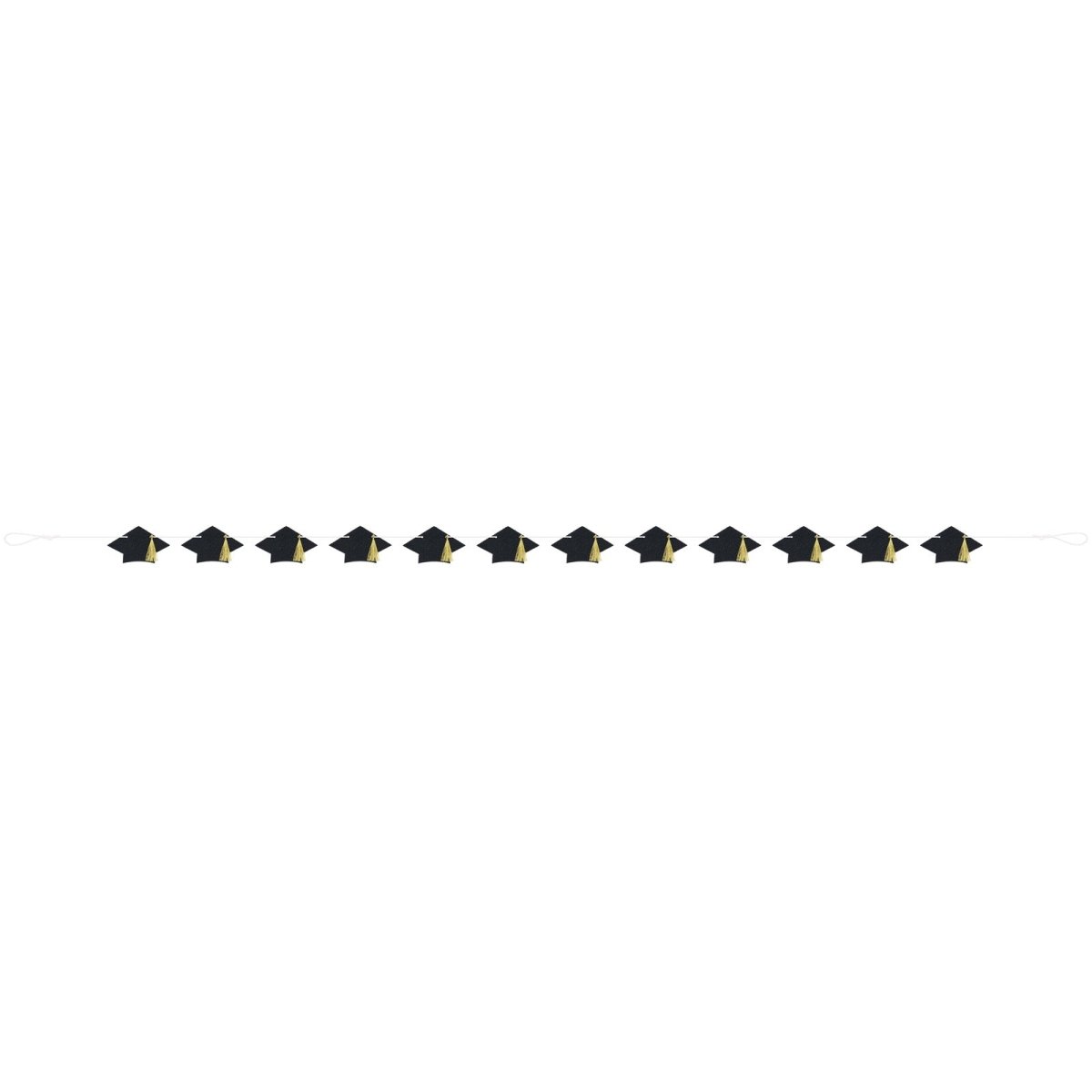 Graduation Cap Glitter Garland With Tassels (2.13m) - The Party Marketplace