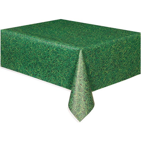 Green Grass Printed Tablecover 137cm x 274cm - The Party Marketplace