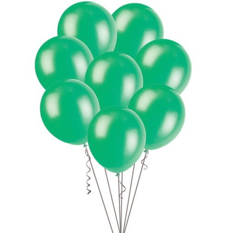 Green Metallic Balloons 30cm (Pack of 100) - The Party Marketplace