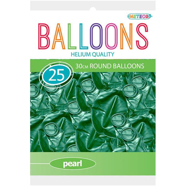 Green Pearl Balloons 30cm (Pack of 25) - The Party Marketplace
