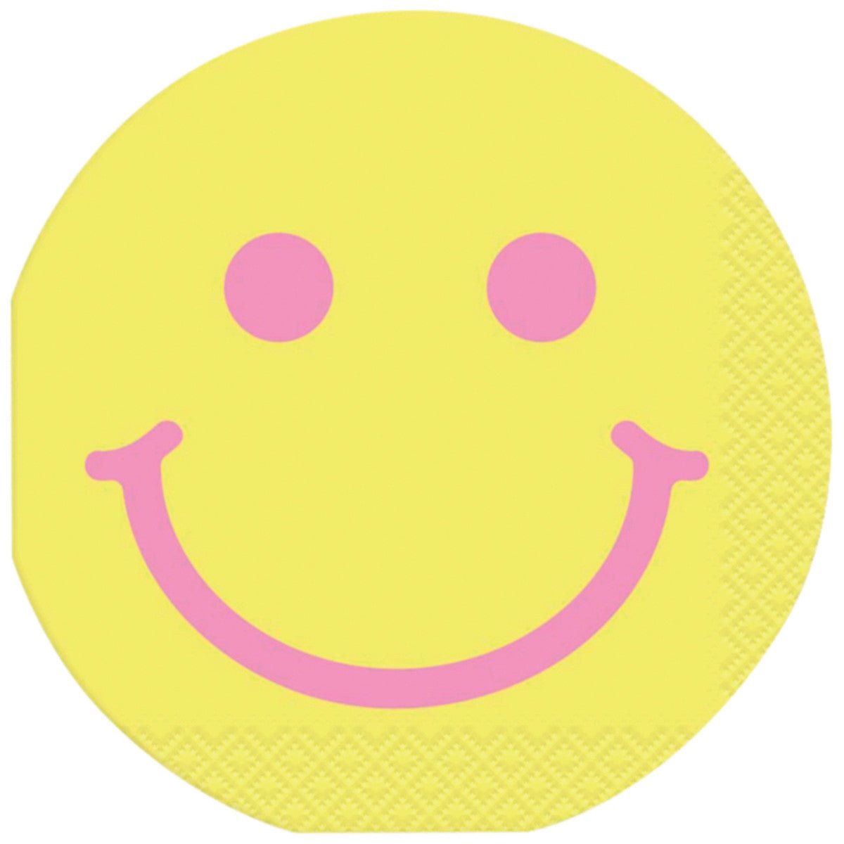 Groovy Birthday Smiley Face Round Beverage Napkins (Pack of 16) - The Party Marketplace
