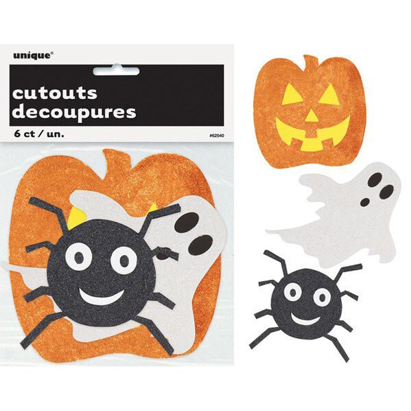 Halloween Ghost Mini Glitter Cutouts (Pack of 6) - The Party Marketplace