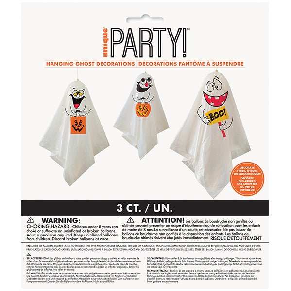 Hanging Ghost Decorations (Pack of 3) - The Party Marketplace