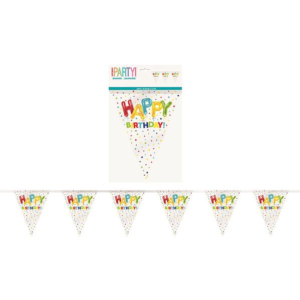 Happy Balloon "Happy Birthday" Flag Banner - 3.65m - The Party Marketplace
