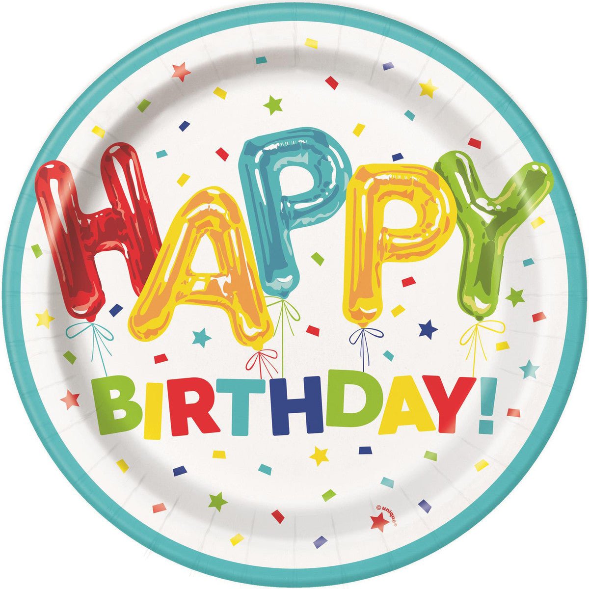Happy Balloon Paper Plates 23cm (Pack of 8) - The Party Marketplace