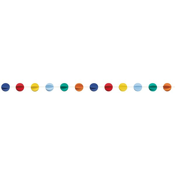 Happy Birthday Dots Colourful Paper Garland (2.13m) - The Party Marketplace