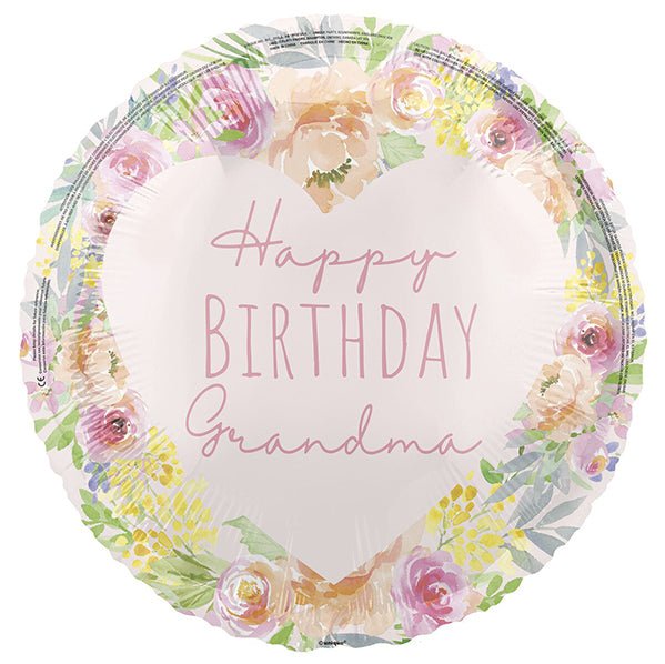 "Happy Birthday Grandma" Foil Balloon 45cm - The Party Marketplace