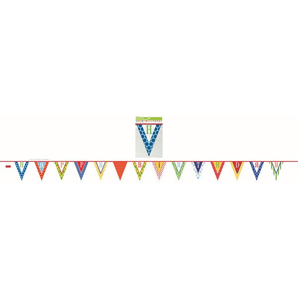 "Happy Birthday" Large Paper Flag Banner - 4.26m - The Party Marketplace