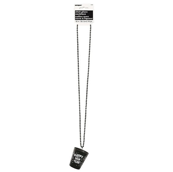 "Happy New Year" Shot Glass Bead Necklace - The Party Marketplace