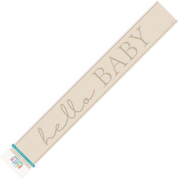 "Hello Baby" Nude Foil Banner - 2.74m - The Party Marketplace