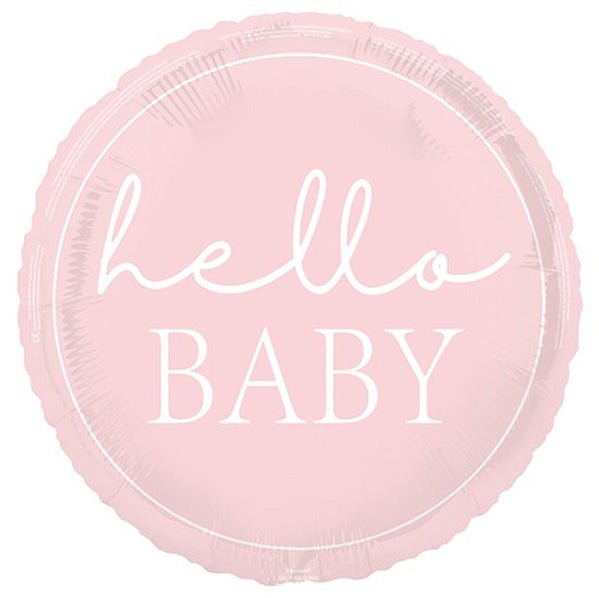"Hello Baby" Pink Foil Balloon 45cm - The Party Marketplace