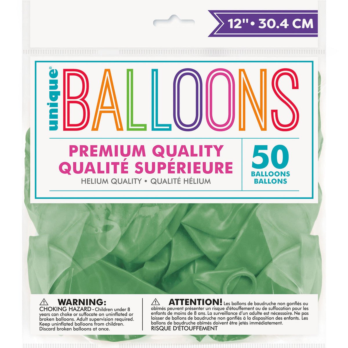 Hemlock Green Crystal Premium Balloons 30cm (Pack of 50) - The Party Marketplace