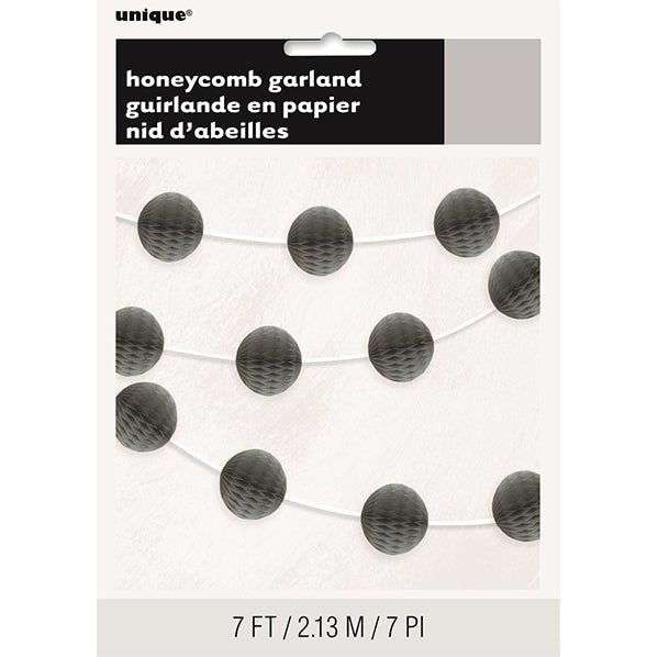 Honeycomb Ball Garland - Silver (2.13m) - The Party Marketplace