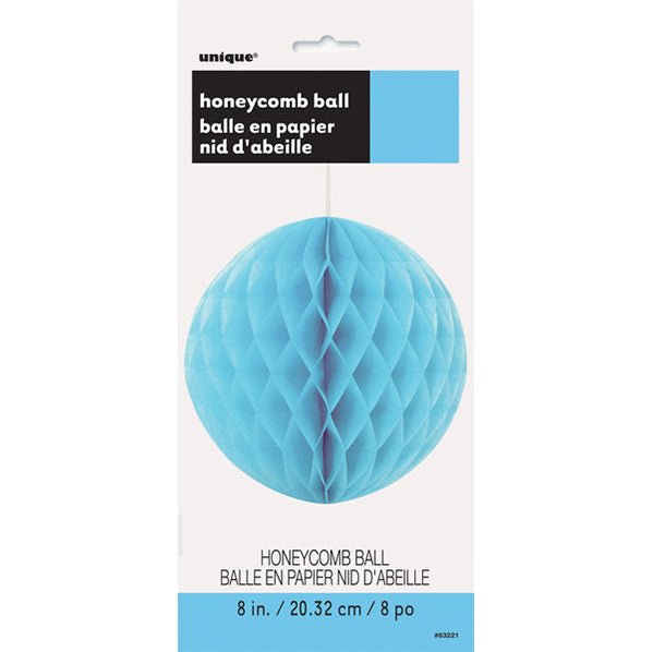 Honeycomb Ball - Powder Blue 20cm - The Party Marketplace