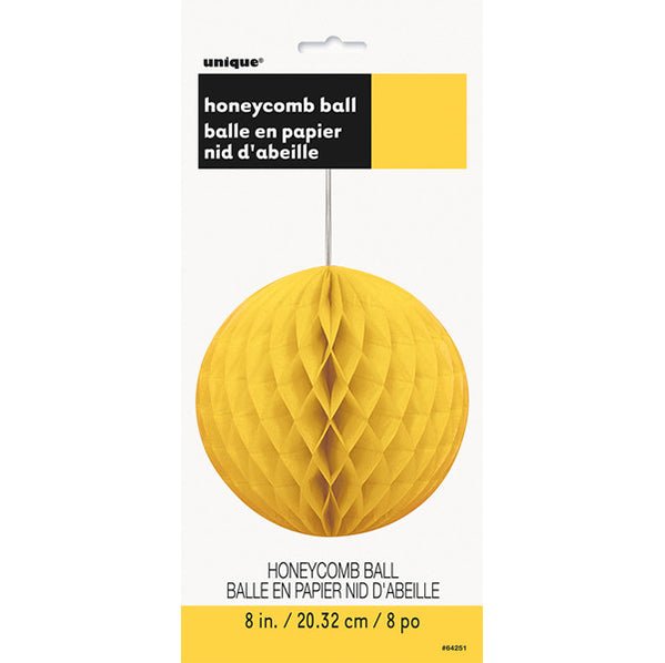 Honeycomb Ball - Sunflower Yellow 20cm - The Party Marketplace