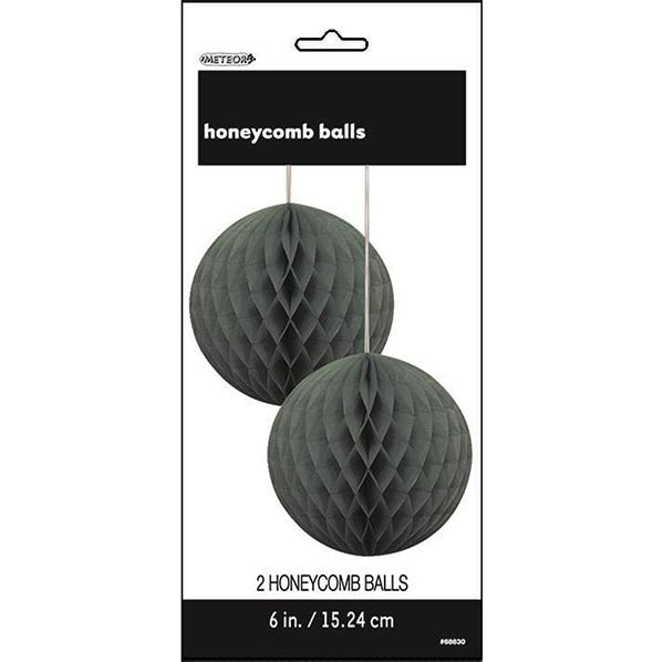 Honeycomb Balls - Midnight Black 15cm (Pack of 2) - The Party Marketplace