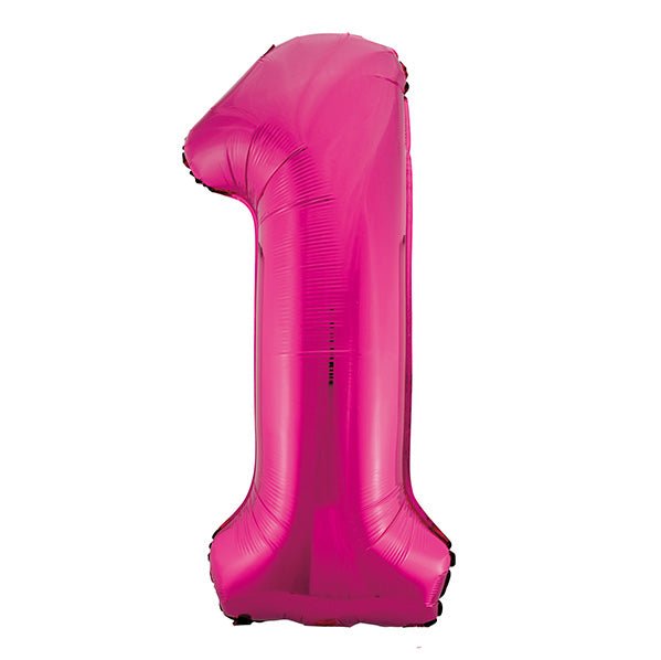 Hot Pink "1" Numeral Foil Balloon (86cm) - The Party Marketplace
