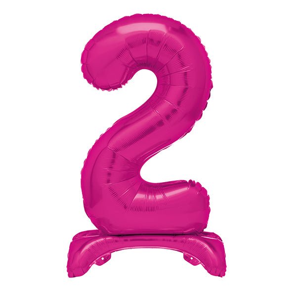 Hot Pink "2" Giant Standing Numeral Foil Balloon (76cm) - The Party Marketplace