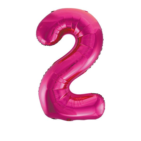 Hot Pink "2" Numeral Foil Balloon (86cm) - The Party Marketplace