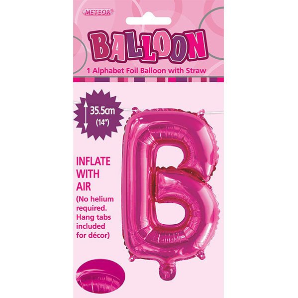 Hot Pink "B" Letter Foil Balloon (35cm) - The Party Marketplace