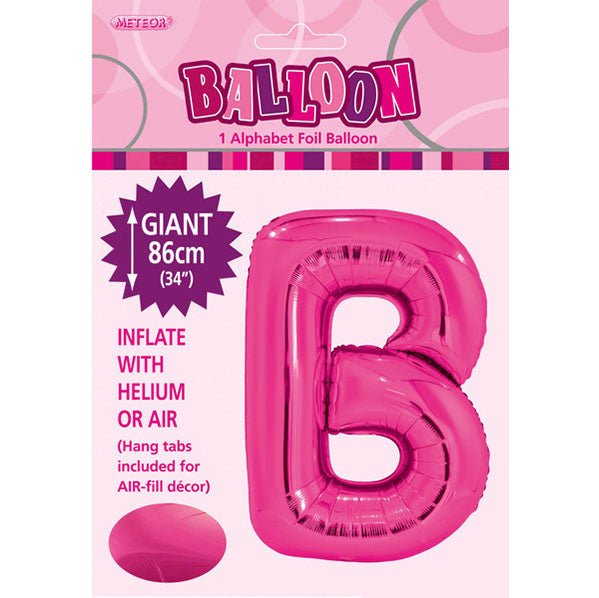 Hot Pink "B" Letter Foil Balloon (86cm) - The Party Marketplace