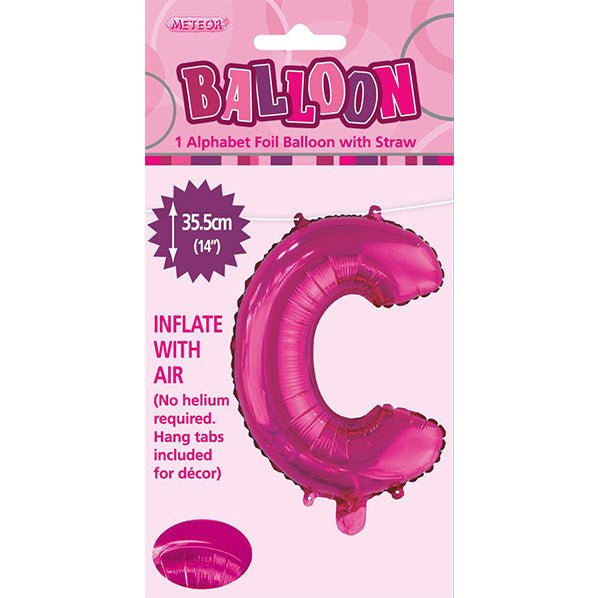 Hot Pink "C" Letter Foil Balloon (35cm) - The Party Marketplace