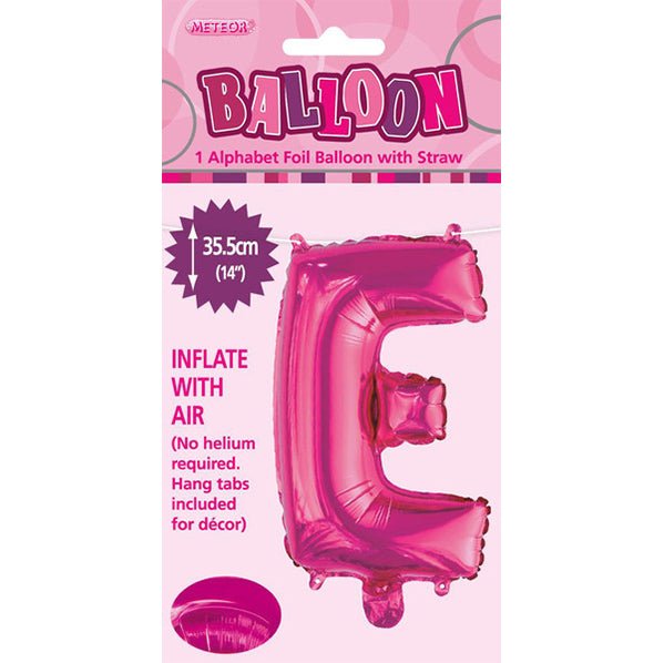 Hot Pink "E" Letter Foil Balloon (35cm) - The Party Marketplace