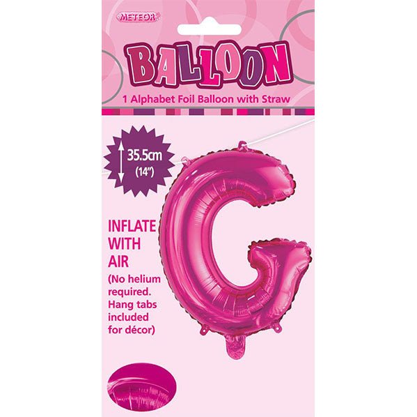 Hot Pink "G" Letter Foil Balloon (35cm) - The Party Marketplace