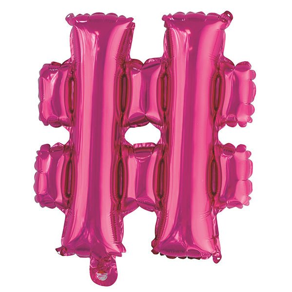 Hot Pink "#" Letter Foil Balloon (35cm) - The Party Marketplace