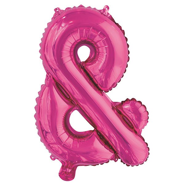 Hot Pink "&" Letter Foil Balloon (35cm) - The Party Marketplace
