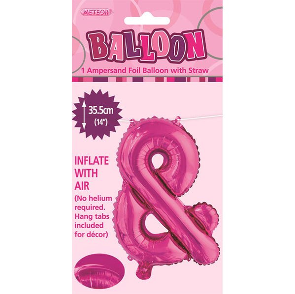 Hot Pink "&" Letter Foil Balloon (35cm) - The Party Marketplace