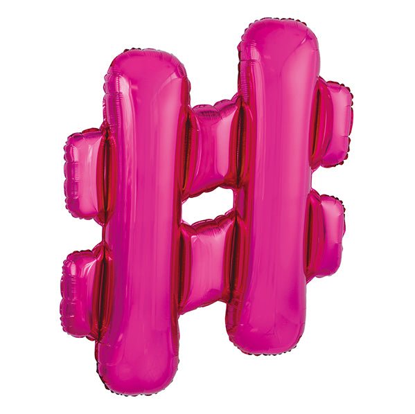 Hot Pink "#" Letter Foil Balloon (86cm) - The Party Marketplace