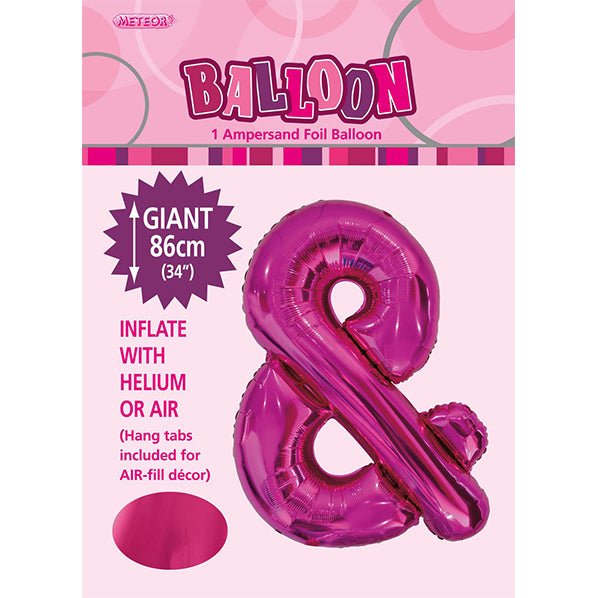 Hot Pink "&" Letter Foil Balloon (86cm) - The Party Marketplace