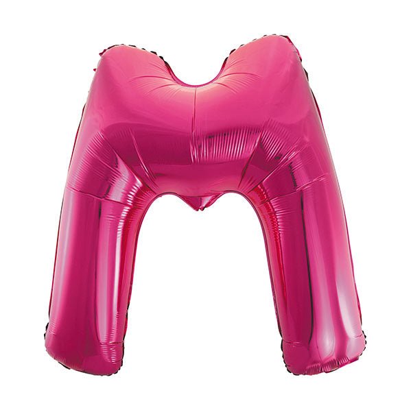 Hot Pink "M" Letter Foil Balloon (86cm) - The Party Marketplace