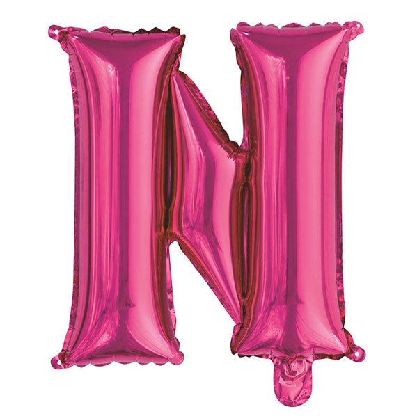 Hot Pink "N" Letter Foil Balloon (35cm) - The Party Marketplace