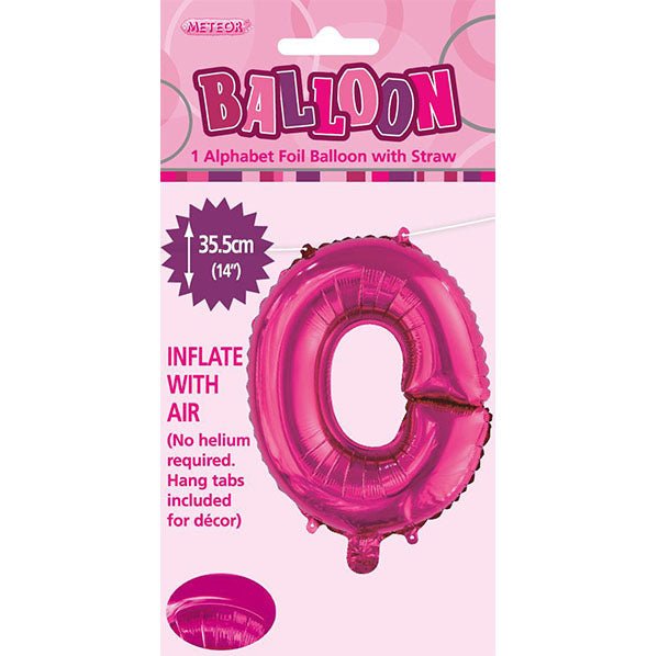 Hot Pink "O" Letter Foil Balloon (35cm) - The Party Marketplace