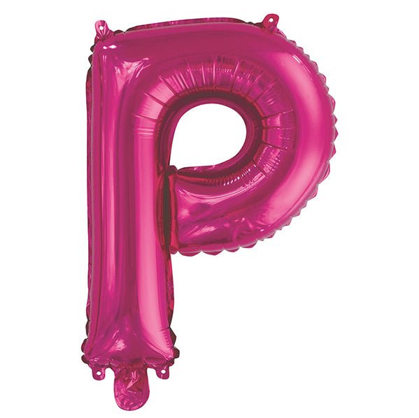 Hot Pink "P" Letter Foil Balloon (35cm) - The Party Marketplace