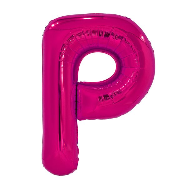 Hot Pink "P" Letter Foil Balloon (86cm) - The Party Marketplace